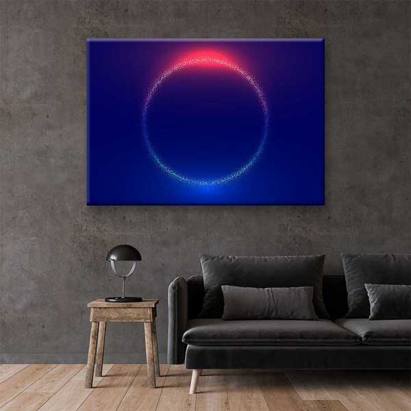 Soyut Neon Işık Halkası Dijital Sanat Kanvas Duvar Tablosu 4808