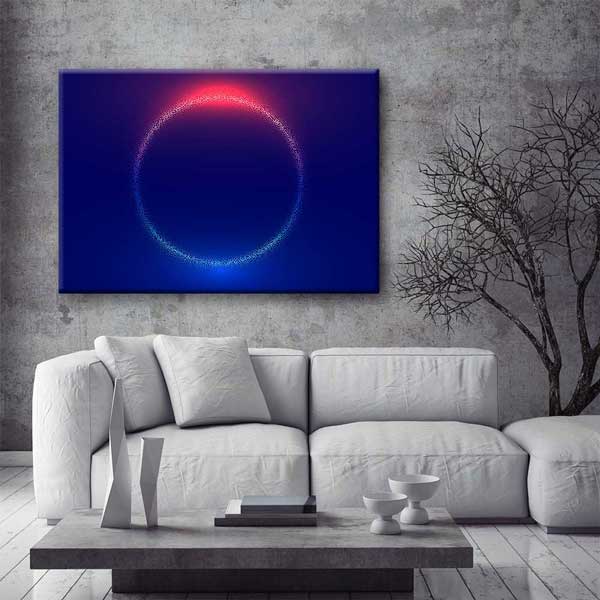 Soyut Neon Işık Halkası Dijital Sanat Kanvas Duvar Tablosu 4808
