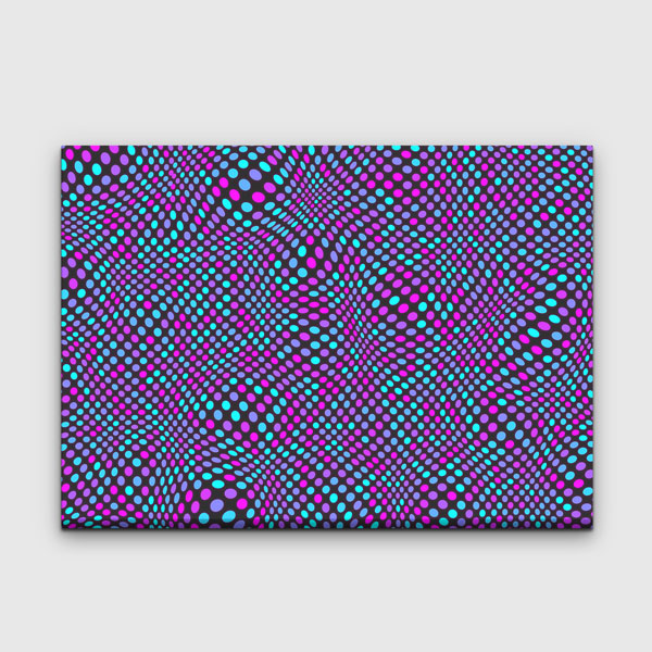 Soyut Op Art Nokta Desenli Dijital Sanat Kanvas Duvar Tablosu 4810