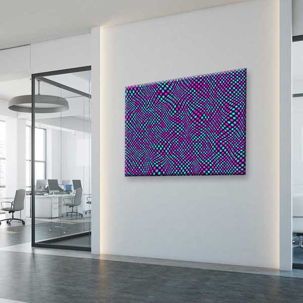 duvar-tablolari-4810-02 Soyut Op Art Nokta Desenli Dijital Sanat Kanvas Duvar Tablosu 4810