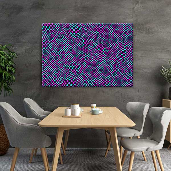 duvar-tablolari-4810-06 Soyut Op Art Nokta Desenli Dijital Sanat Kanvas Duvar Tablosu 4810