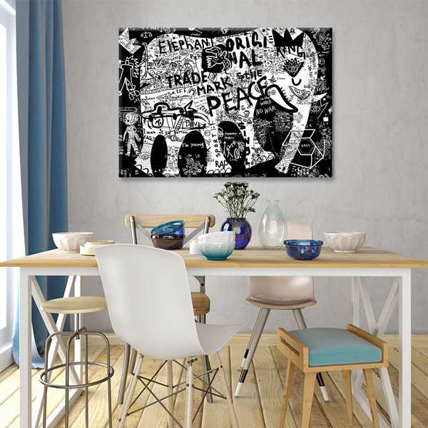 Tipografik Fil Modern Sanat Duvar Tablosu Kanvas Tablo 4916