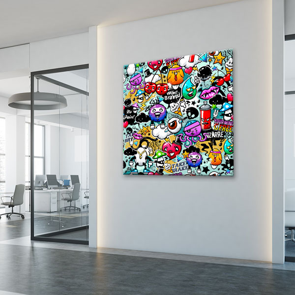 Pop Karakterler Grafiti Kolaj Kanvas Tablo 5005