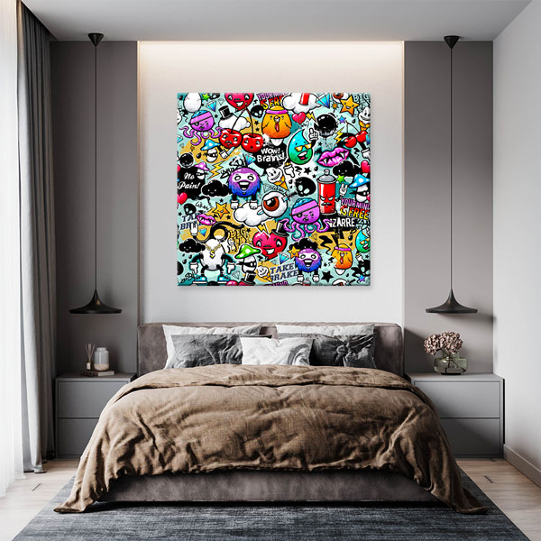 Pop Karakterler Grafiti Kolaj Kanvas Tablo 5005