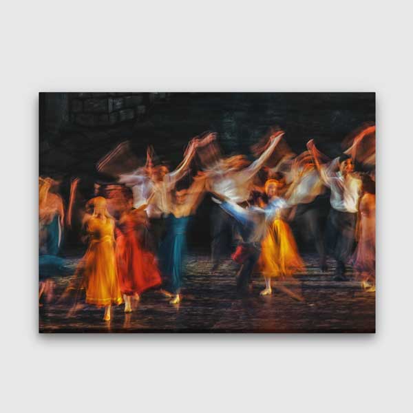 Hareketli Dans Sahnesi Temalı Sanatsal Kanvas Tablo 5054