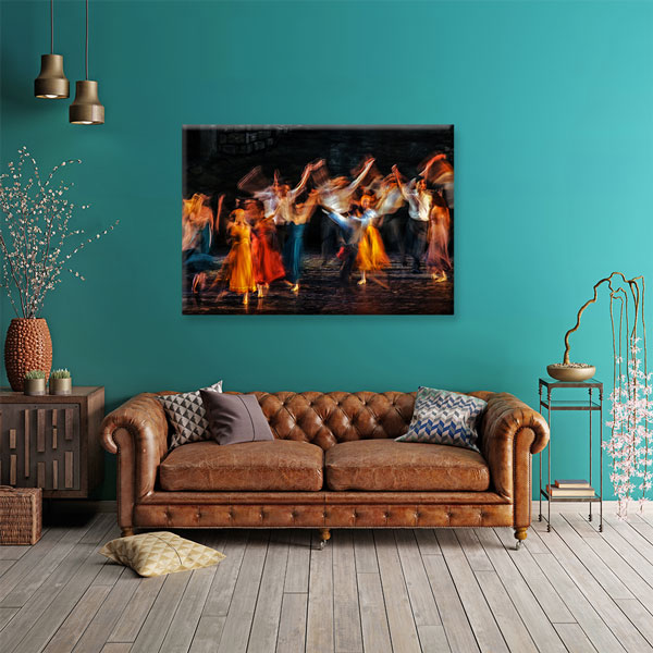 Hareketli Dans Sahnesi Temalı Sanatsal Kanvas Tablo 5054