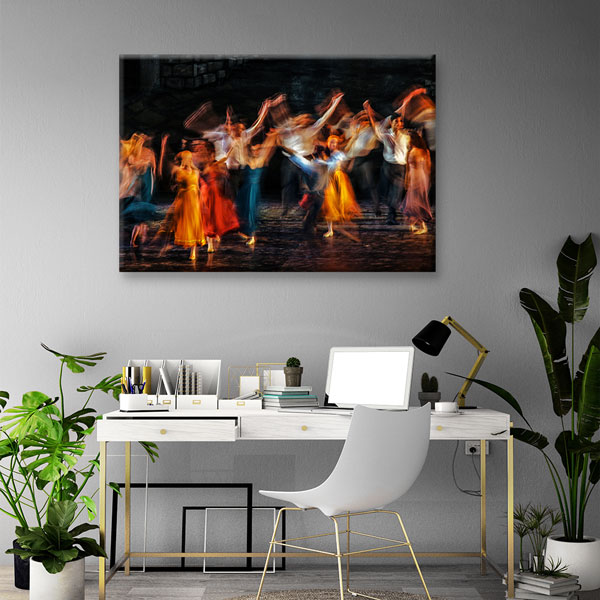 Hareketli Dans Sahnesi Temalı Sanatsal Kanvas Tablo 5054