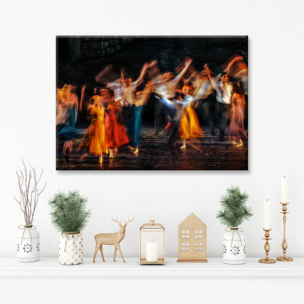 Hareketli Dans Sahnesi Temalı Sanatsal Kanvas Tablo 5054