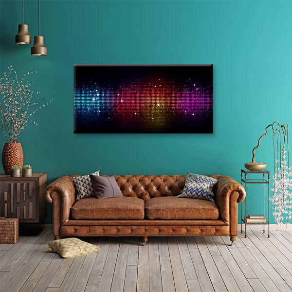 Renkli Dijital Piksel Desen Temalı Modern Kanvas Tablo 5059