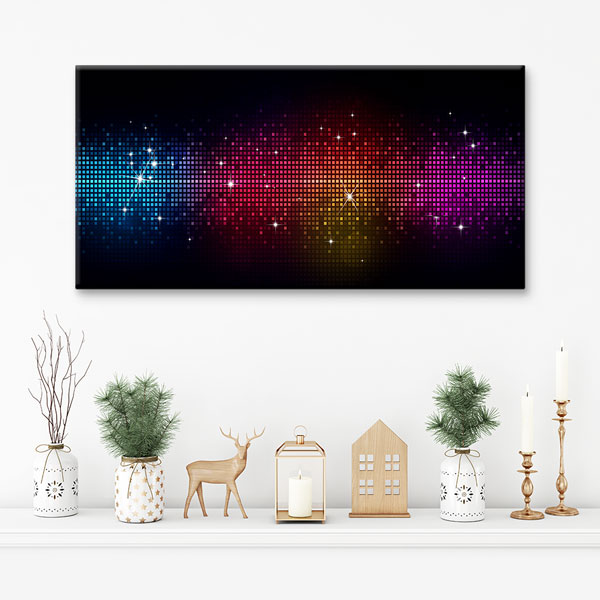 Renkli Dijital Piksel Desen Temalı Modern Kanvas Tablo 5059