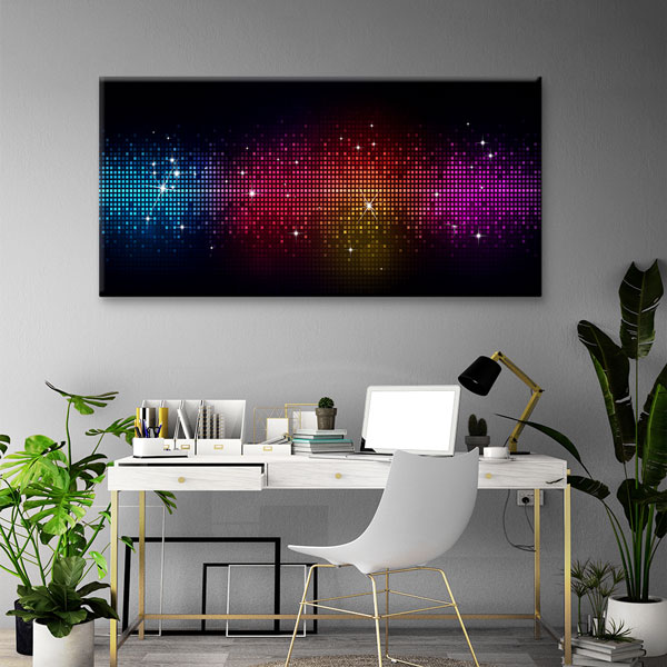 Renkli Dijital Piksel Desen Temalı Modern Kanvas Tablo 5059