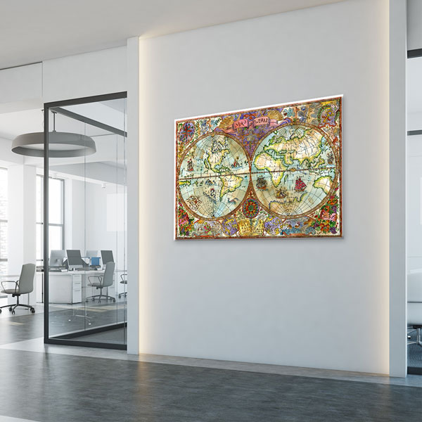 Renkli Vintage Atlas Dünya Haritası Kanvas Tablo 5100
