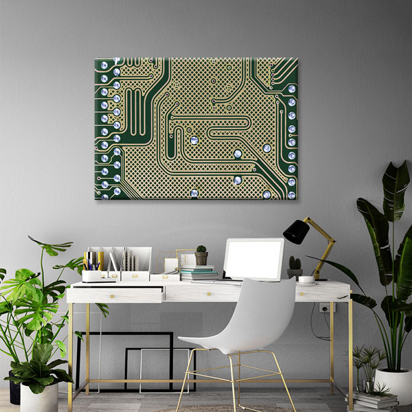 Elektronik Devre Kartı Temalı Teknoloji Ofis Kanvas Tablo – 5366