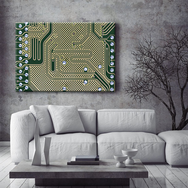 Elektronik Devre Kartı Temalı Teknoloji Ofis Kanvas Tablo – 5366
