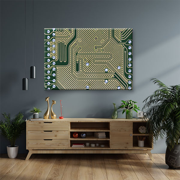 Elektronik Devre Kartı Temalı Teknoloji Ofis Kanvas Tablo – 5366