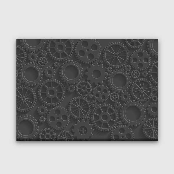 Endüstriyel Siyah Dişli Çark Desenli Kanvas Duvar Tablosu – 5448