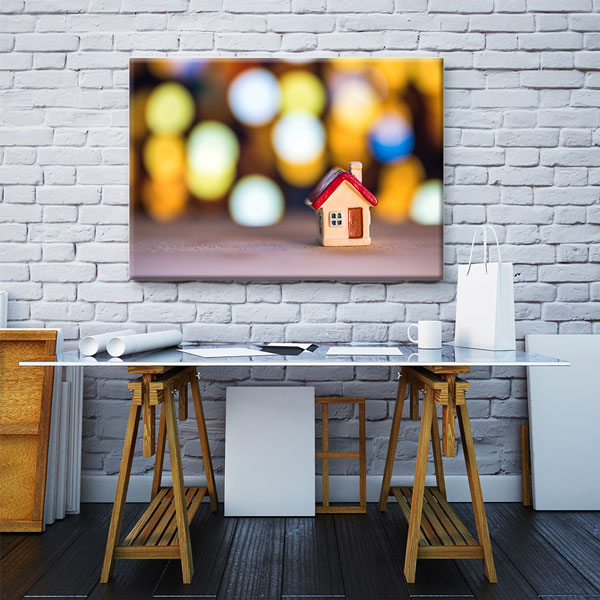 Emlak Ofisleri için Ev Figürlü Kanvas Tablo – 5528