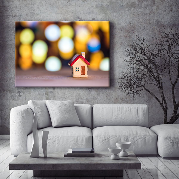Emlak Ofisleri için Ev Figürlü Kanvas Tablo – 5528