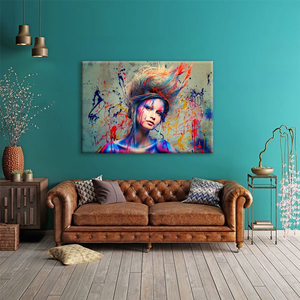 Renkli Saç Tasarımı Kuaför Kanvas Tablo – 5633