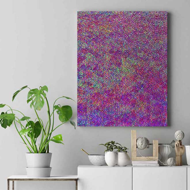 Renkli Piksel Dokulu Soyut Sanat Kanvas Tablo 4120
