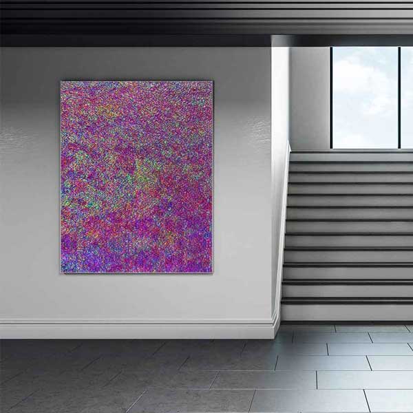 Renkli Piksel Dokulu Soyut Sanat Kanvas Tablo 4120