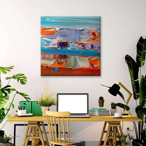 Dokulu Renk Geçişli Soyut Sanat Kanvas Tablo 4144