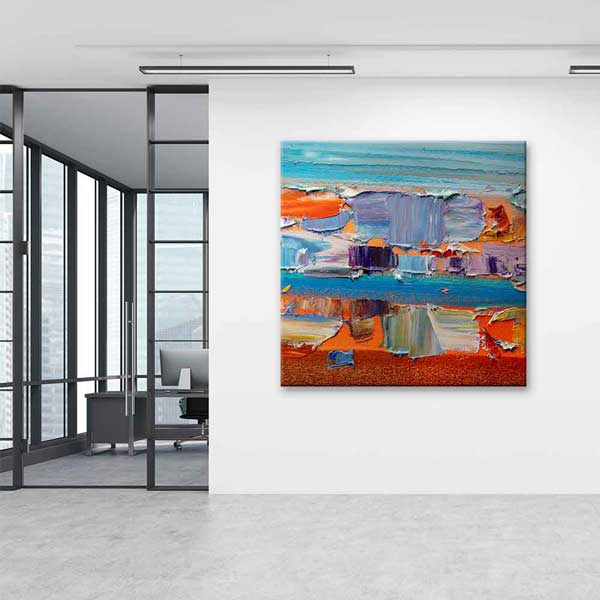 Dokulu Renk Geçişli Soyut Sanat Kanvas Tablo 4144
