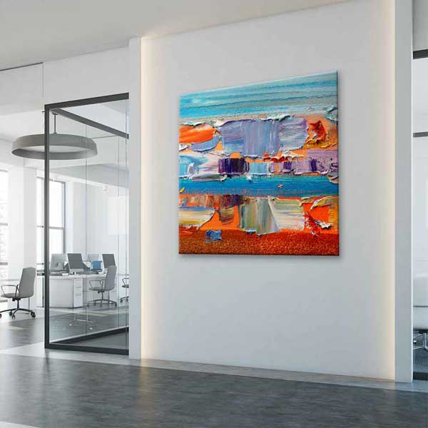Dokulu Renk Geçişli Soyut Sanat Kanvas Tablo 4144