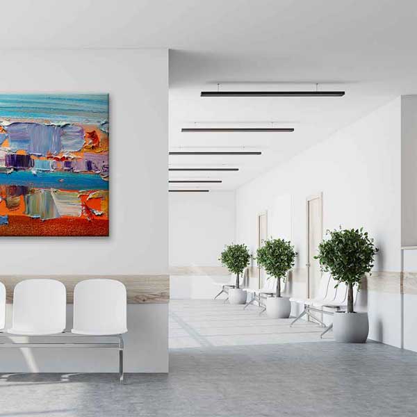 Dokulu Renk Geçişli Soyut Sanat Kanvas Tablo 4144