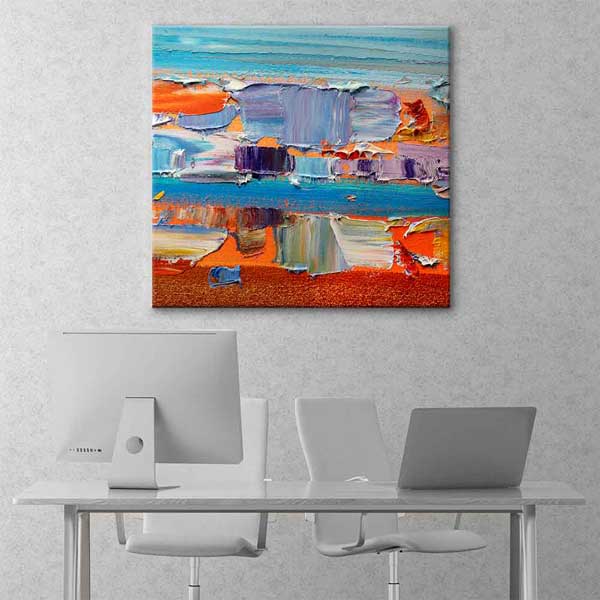 Dokulu Renk Geçişli Soyut Sanat Kanvas Tablo 4144