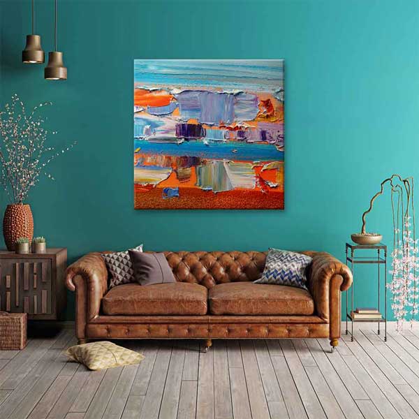 Dokulu Renk Geçişli Soyut Sanat Kanvas Tablo 4144