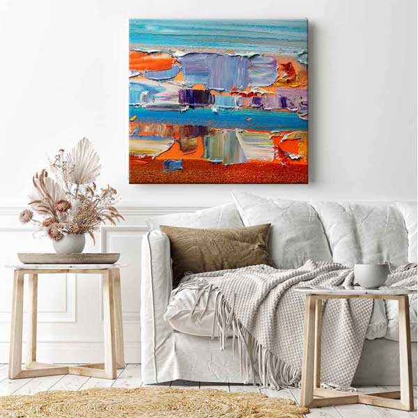 Dokulu Renk Geçişli Soyut Sanat Kanvas Tablo 4144