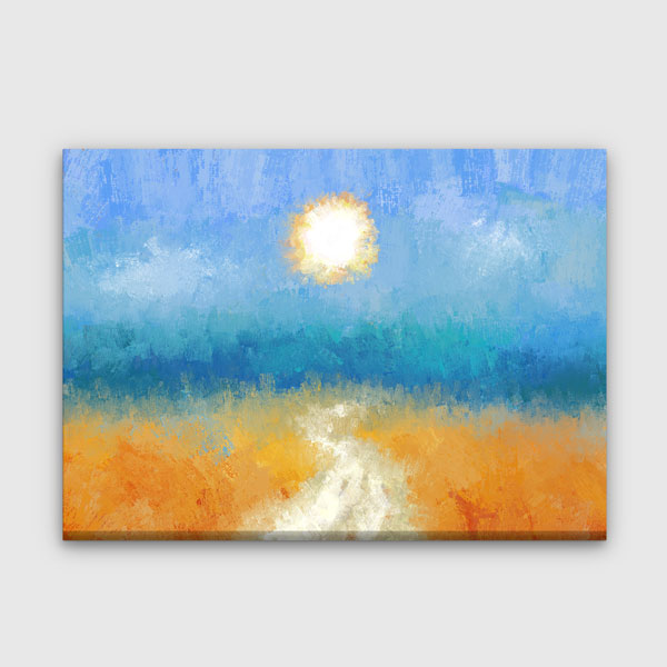 Soyut Güneş ve Yol Manzarası Kanvas Tablo 4379
