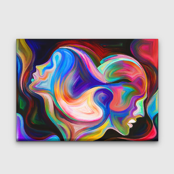 Renklerin Buluşması Romantik Yüzler Kanvas Tablo 4455