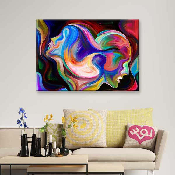 Renklerin Buluşması Romantik Yüzler Kanvas Tablo 4455