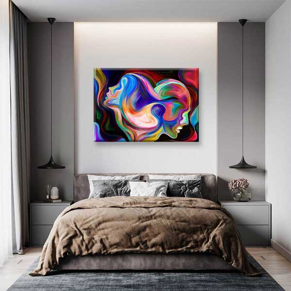 Renklerin Buluşması Romantik Yüzler Kanvas Tablo 4455