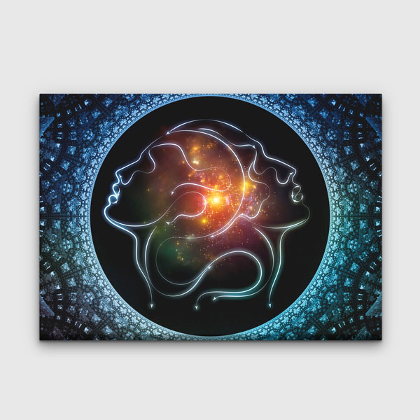 Kozmik Aşk ve Ruh Bağı Temalı Kanvas Tablo 4456