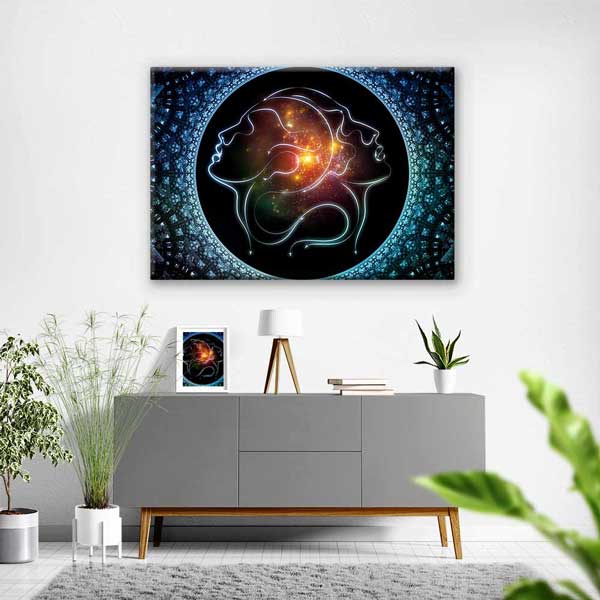 Kozmik Aşk ve Ruh Bağı Temalı Kanvas Tablo 4456