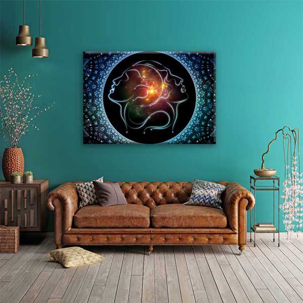 Kozmik Aşk ve Ruh Bağı Temalı Kanvas Tablo 4456