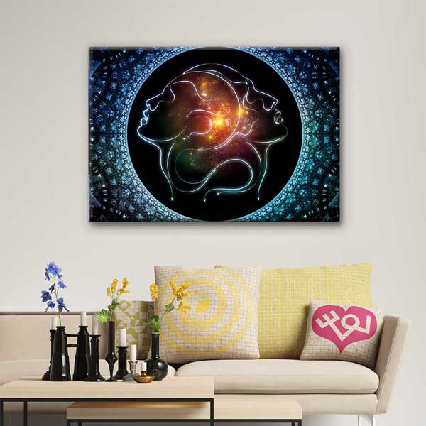 Kozmik Aşk ve Ruh Bağı Temalı Kanvas Tablo 4456