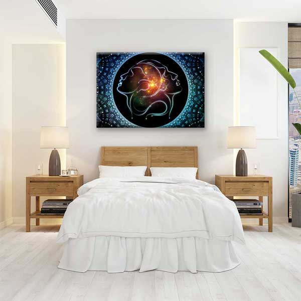Kozmik Aşk ve Ruh Bağı Temalı Kanvas Tablo 4456