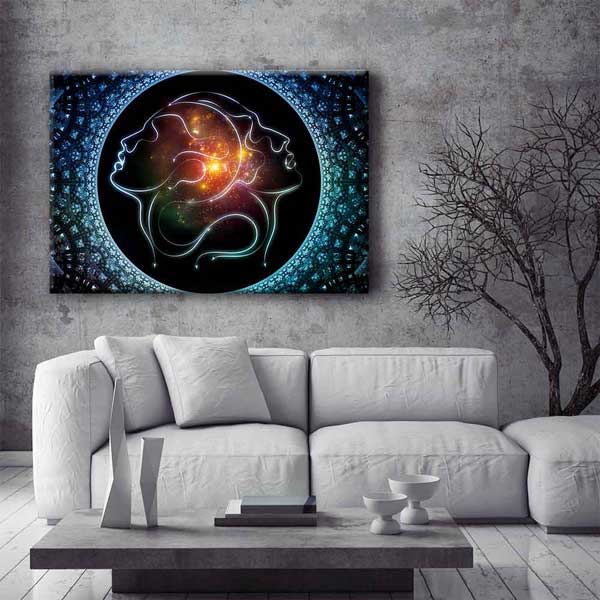 Kozmik Aşk ve Ruh Bağı Temalı Kanvas Tablo 4456