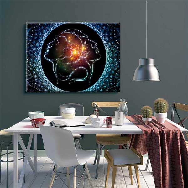 Kozmik Aşk ve Ruh Bağı Temalı Kanvas Tablo 4456