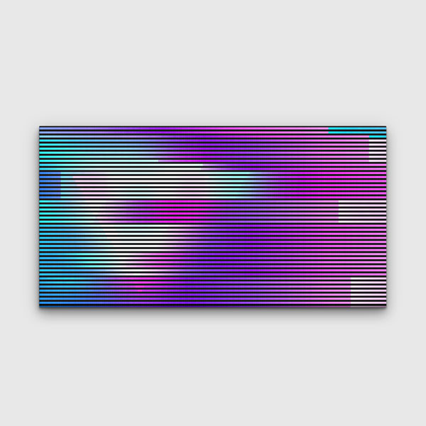 Renk Geçişli Glitch Çizgiler Soyut Dijital Sanat Kanvas Duvar Tablosu 4785