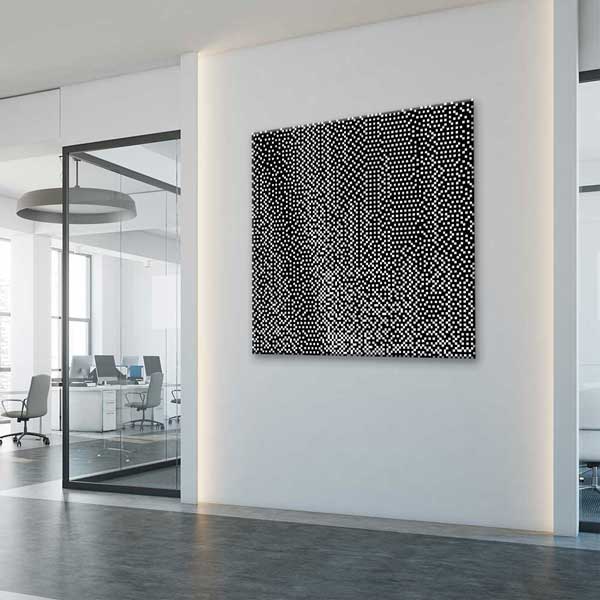 Siyah Beyaz Op Art Piksel Desen Dijital Sanat Kanvas Duvar Tablosu 4817