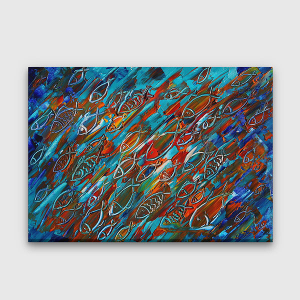 Soyut Renk Dalgaları Desen Sanatı Duvar Tablosu Kanvas Tablo 4910