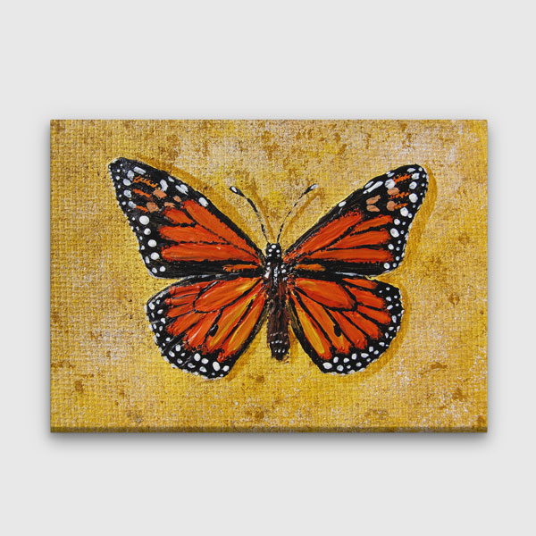 Turuncu Kelebek Sanat Duvar Tablosu Kanvas Tablo 4914