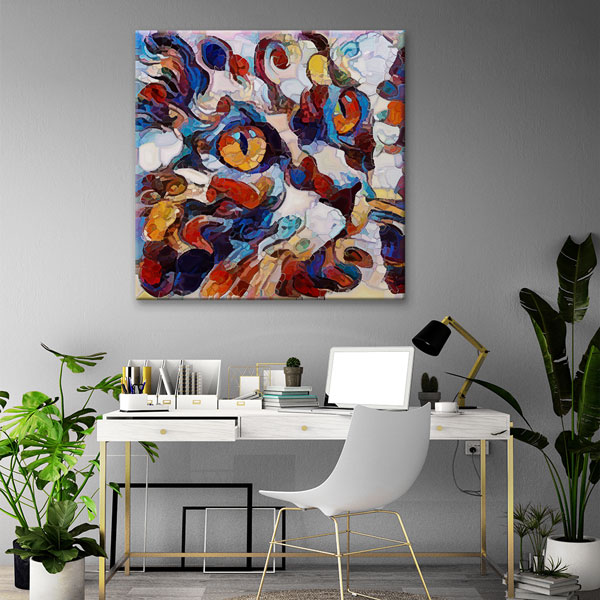 Renkli Soyut Kompozisyon Modern Sanat Duvar Tablosu Kanvas Tablo 4923