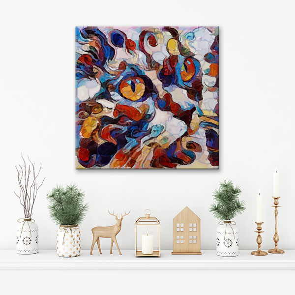 Renkli Soyut Kompozisyon Modern Sanat Duvar Tablosu Kanvas Tablo 4923