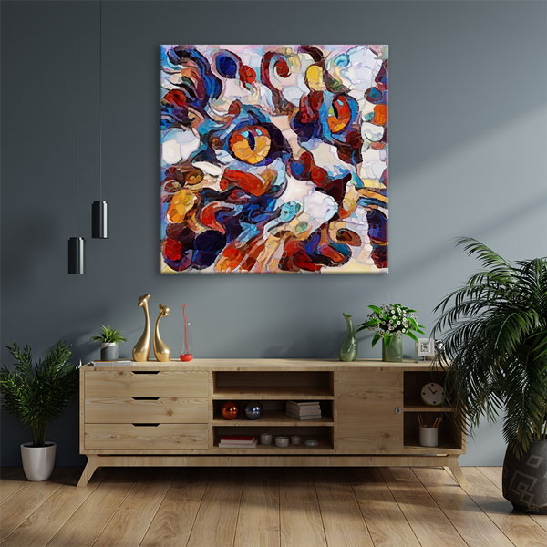 Renkli Soyut Kompozisyon Modern Sanat Duvar Tablosu Kanvas Tablo 4923